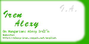 iren alexy business card